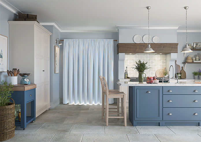 Lace Stripes, Vintage Blue - Made to Measure Curtains - Image 15